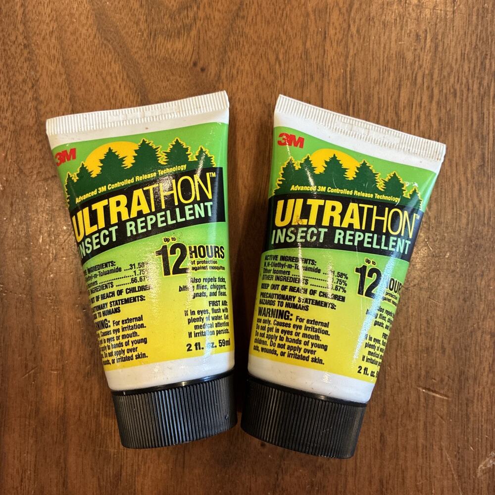 (2) 3M Ultrathon Insect Repellent Lotion 12 HR Time Release Protection 2 oz each